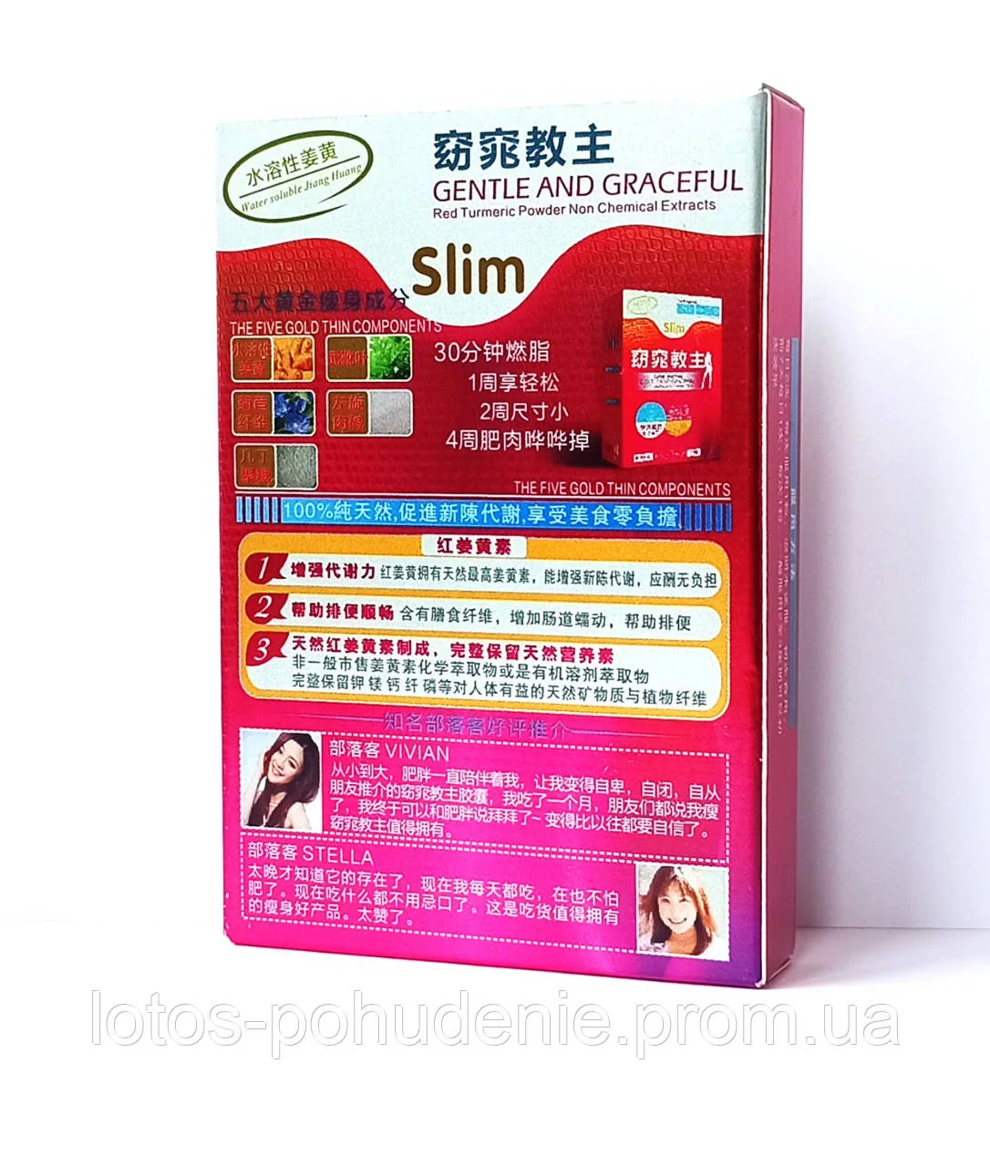 Капсули для схуднення SLIM, SLIM GENTLE AND GRACEFUL, test №10